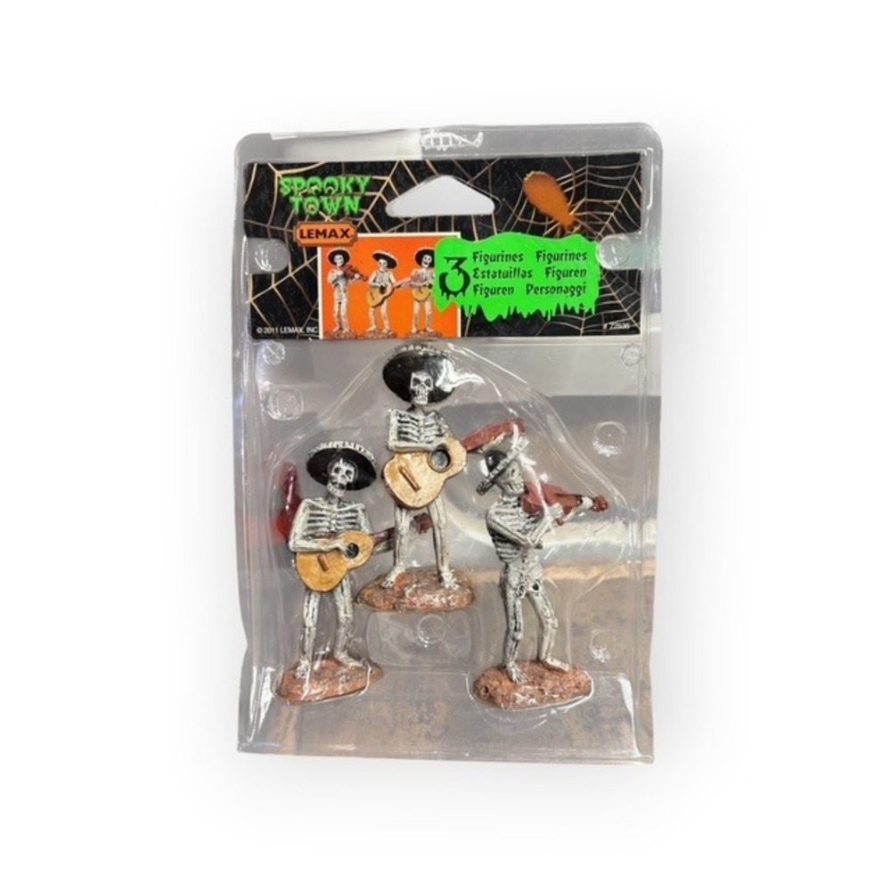 Lemax Spooky Town Mariachi Band 3 Piece Skeleton Figurine Set 12894 Halloween